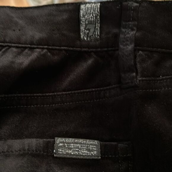 7 For All Mankind Black High Rise Ankle Skinny Velvet Jeans Button Fly Size 28 - Picture 11 of 11